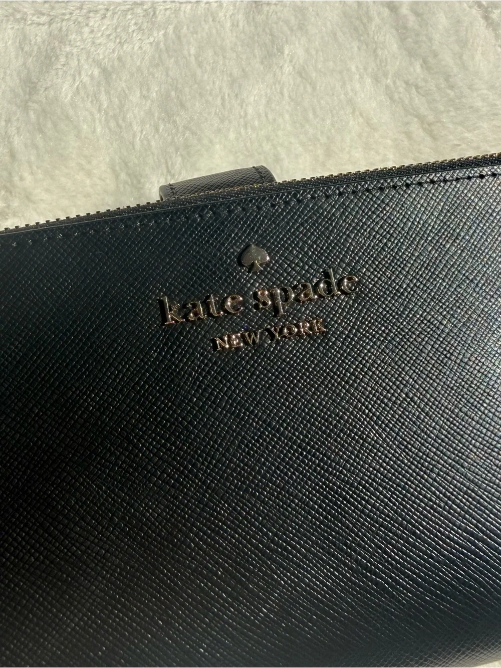 **NWOT** kate spade Black Leather Wristlet Wallet with Strap